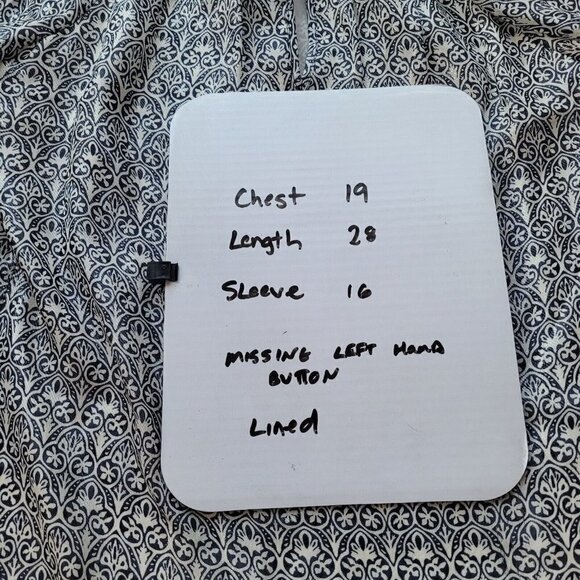 Tory Burch Stretch Silk Keyhole Neck Blue Metallic Long Sleeve Blouse Size 4 - Picture 12 of 12